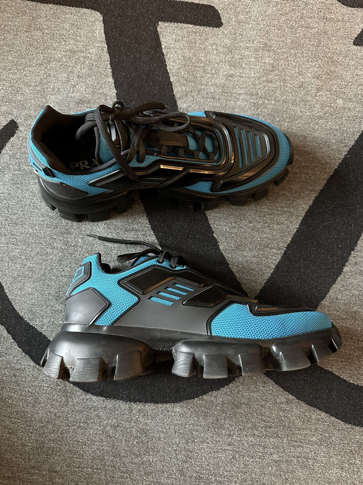 Prada Prada Men's Cloudbust Thunder Lug-sole Sneakers Blue/Black Size US 8 / EU 41 - 2 Thumbnail