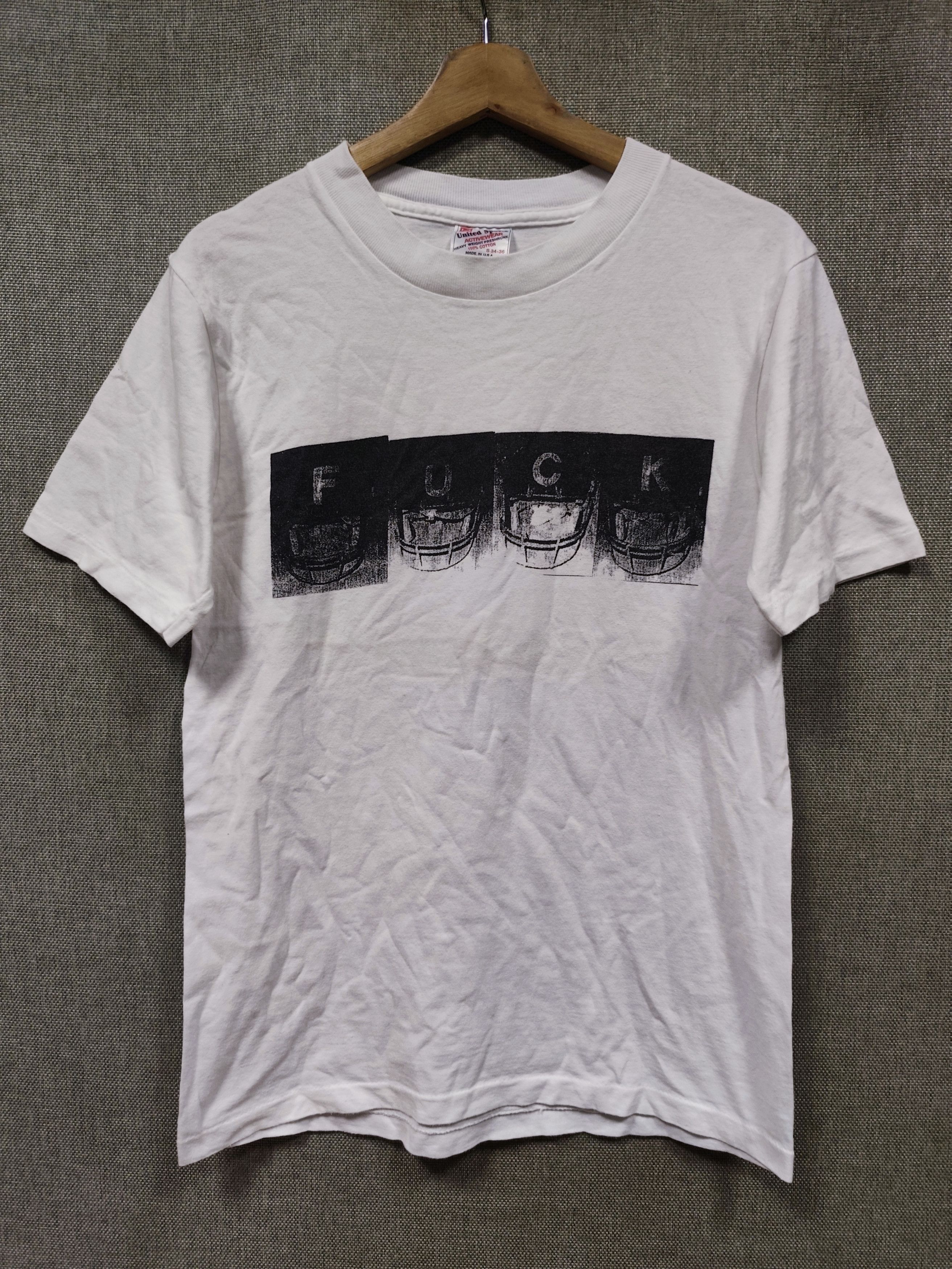 Vintage Vintage 90s fuck tee Size US S / EU 44-46 / 1 - 1 Thumbnail