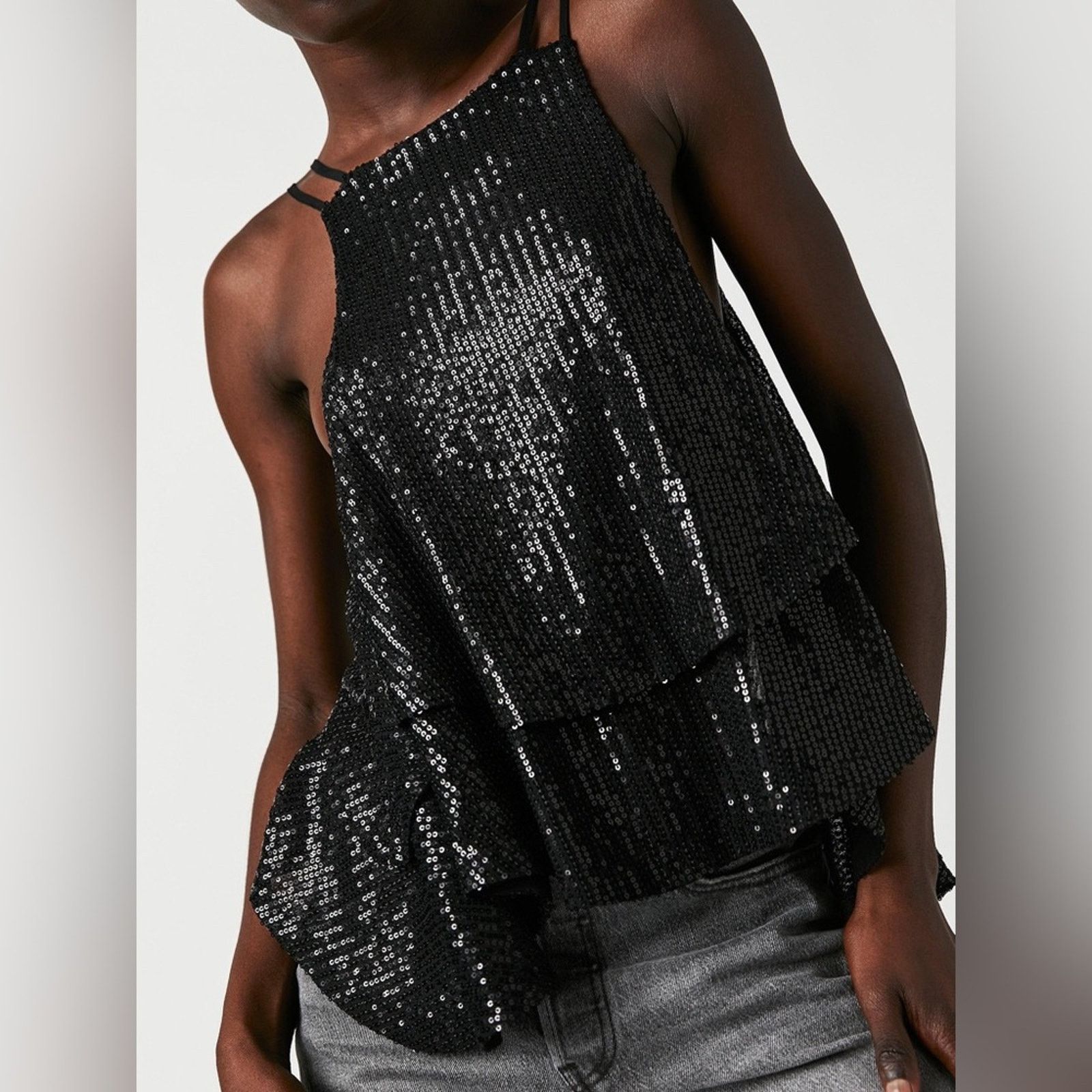 Free People NWOT free people disco ball tank in black 18” p2p Size S / US 4 / IT 40 - 4 Thumbnail