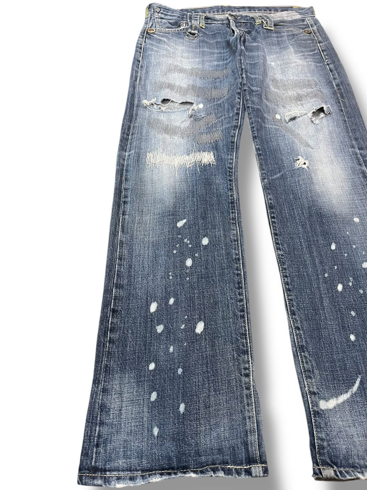 Hysteric Glamour × Japanese Brand Vintage 08 Augeh Tokyo Paint Splatter Distressed Denim Size US 34 / EU 50 - 3 Thumbnail