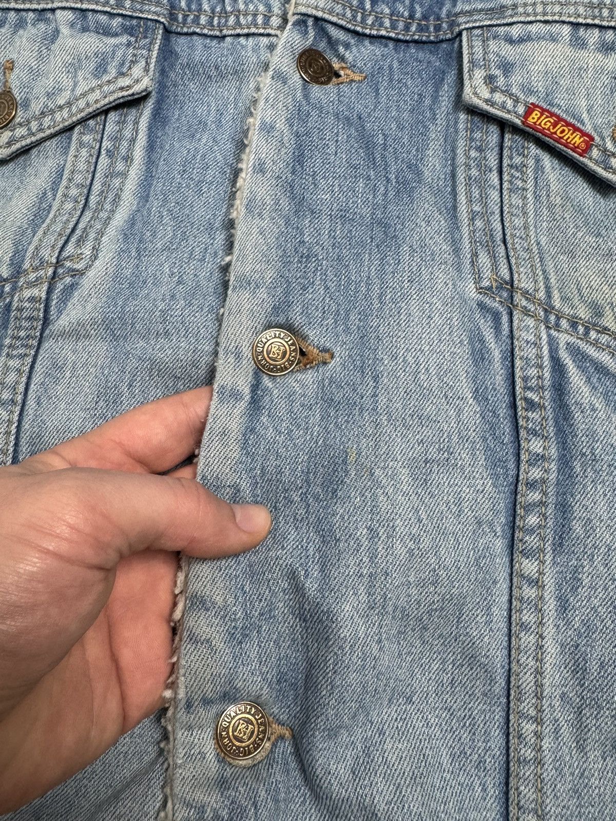 Big John Rare‼️ Vintage Big John Rare Jeans DISTRESSED Denim Trucker Size US M / EU 48-50 / 2 - 6 Thumbnail