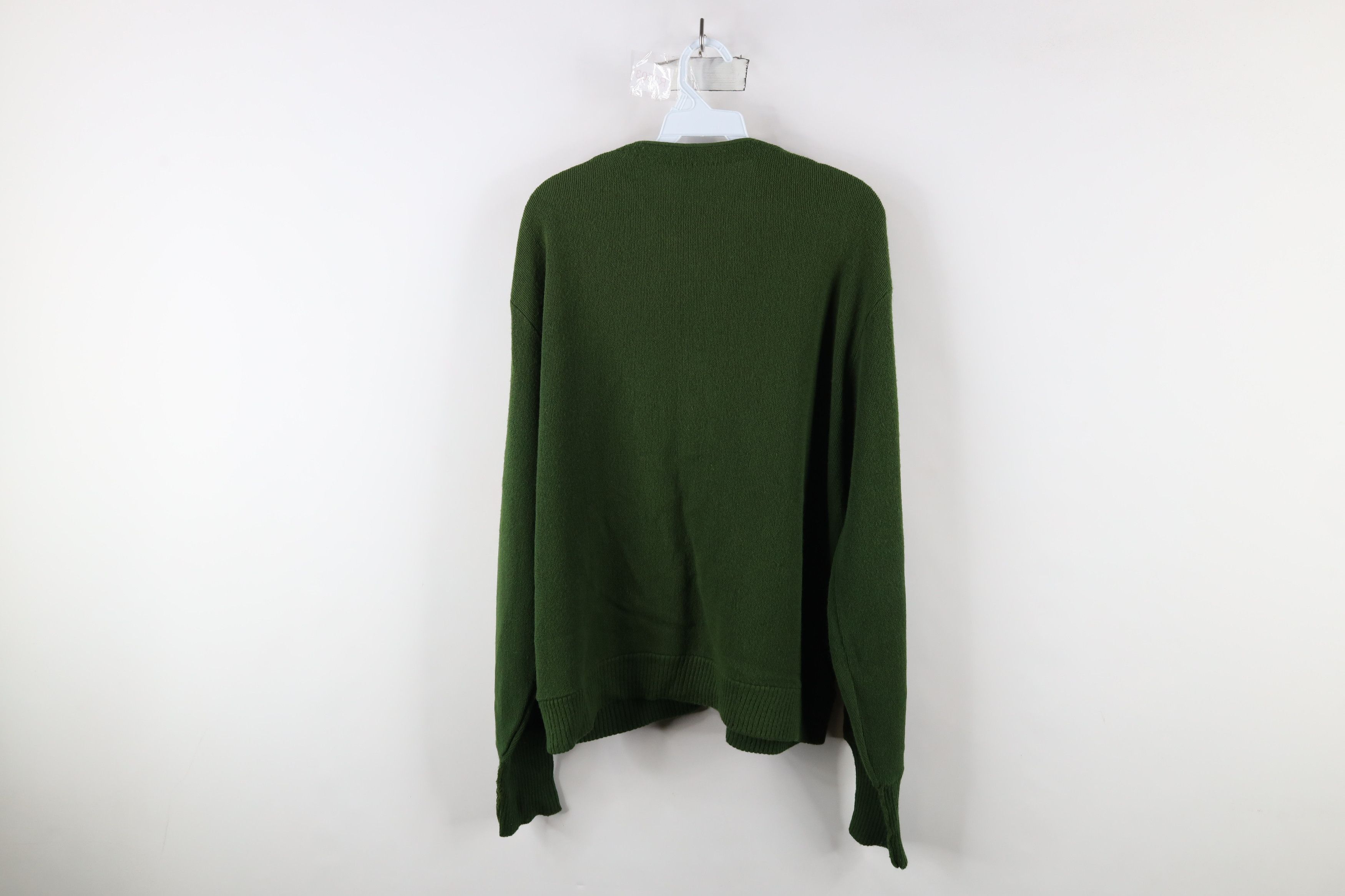 Vintage Vintage 50s 60s Knit Cardigan Sweater Avocado Green USA Size US XL / EU 56 / 4 - 13 Thumbnail