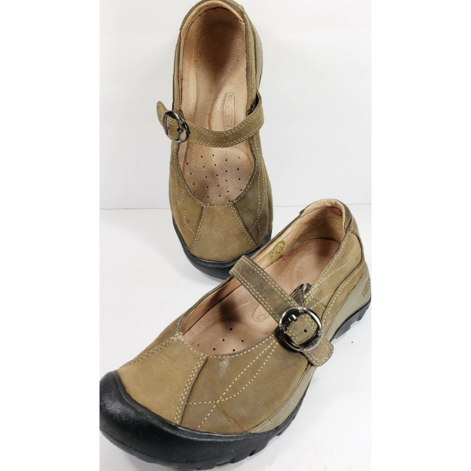 KEEN KEEN Presidio Mary Jane Olive Color Leather Flats Buckle Strap Women's Size 7 Size US 7 / IT 37 - 2 Thumbnail