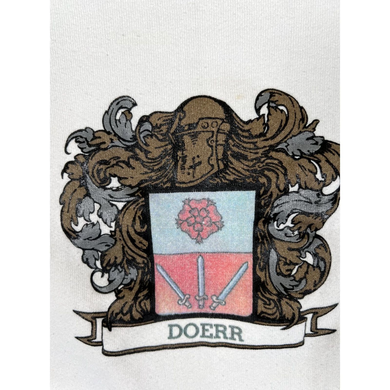 Fruit Of The Loom VINTAGE Doerr Crest Sweatshirt Mens M White Fleece Made in USA 90s Size US M / EU 48-50 / 2 - 2 Thumbnail
