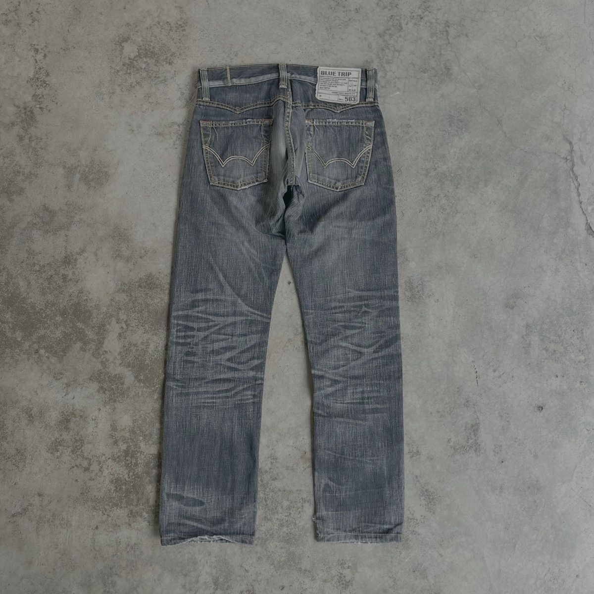 Edwin 🔥Vintage Edwin 503 Blue Trip Stoned Washed Slim Fit Jeans Size US 30 / EU 46 - 4 Thumbnail