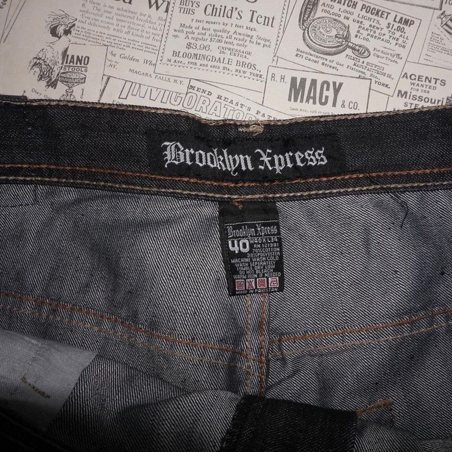 Express 40 -Vintage Y2K Brooklyn express cross embroider jeans pants Size US 40 / EU 56 - 3 Thumbnail