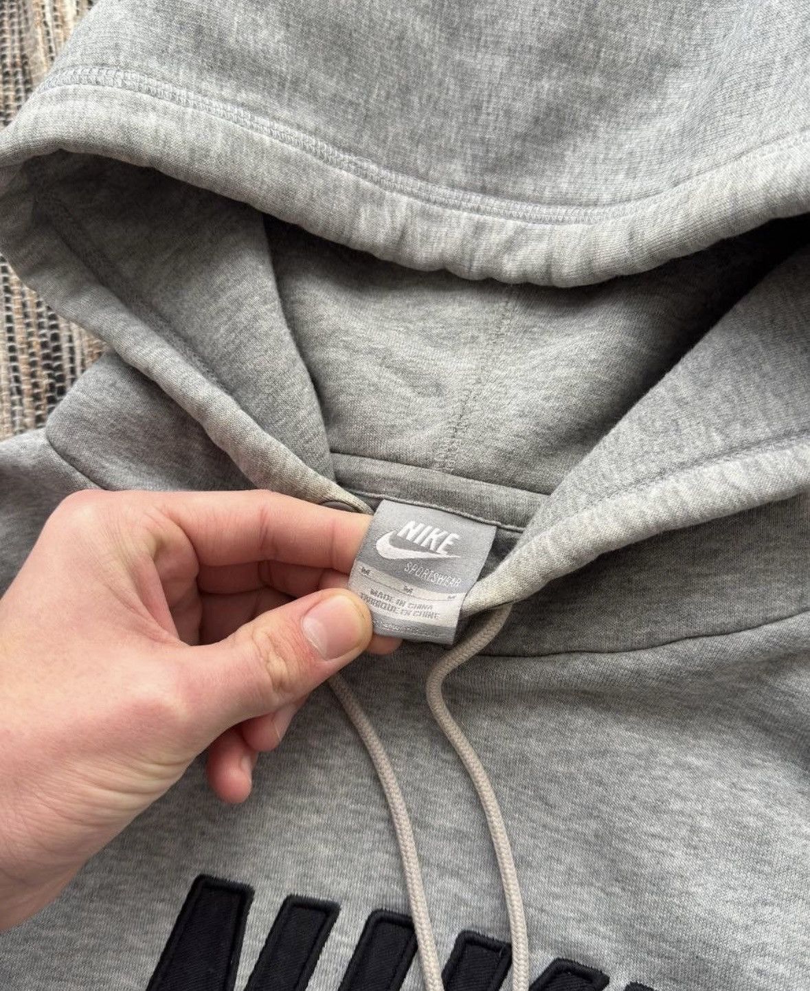 Nike × Vintage Vintage Nike Big logo Y2K Grey Hoodie Size US M / EU 48-50 / 2 - 9 Thumbnail