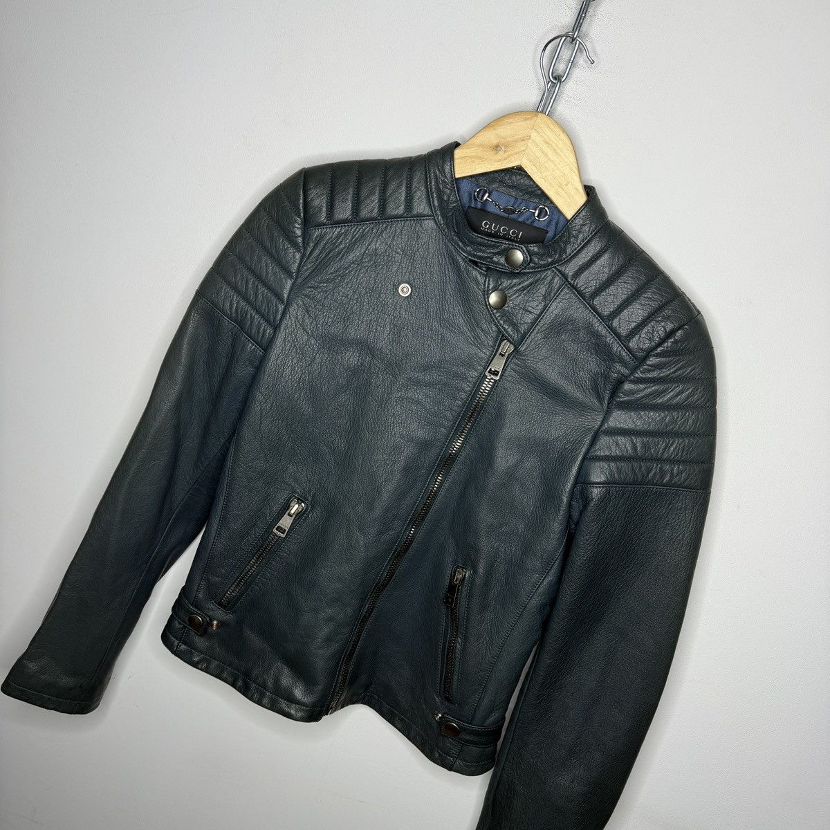Gucci Gucci Leather Jacket Biker by Tom Ford Y2K Size S / US 4 / IT 40 - 7 Thumbnail