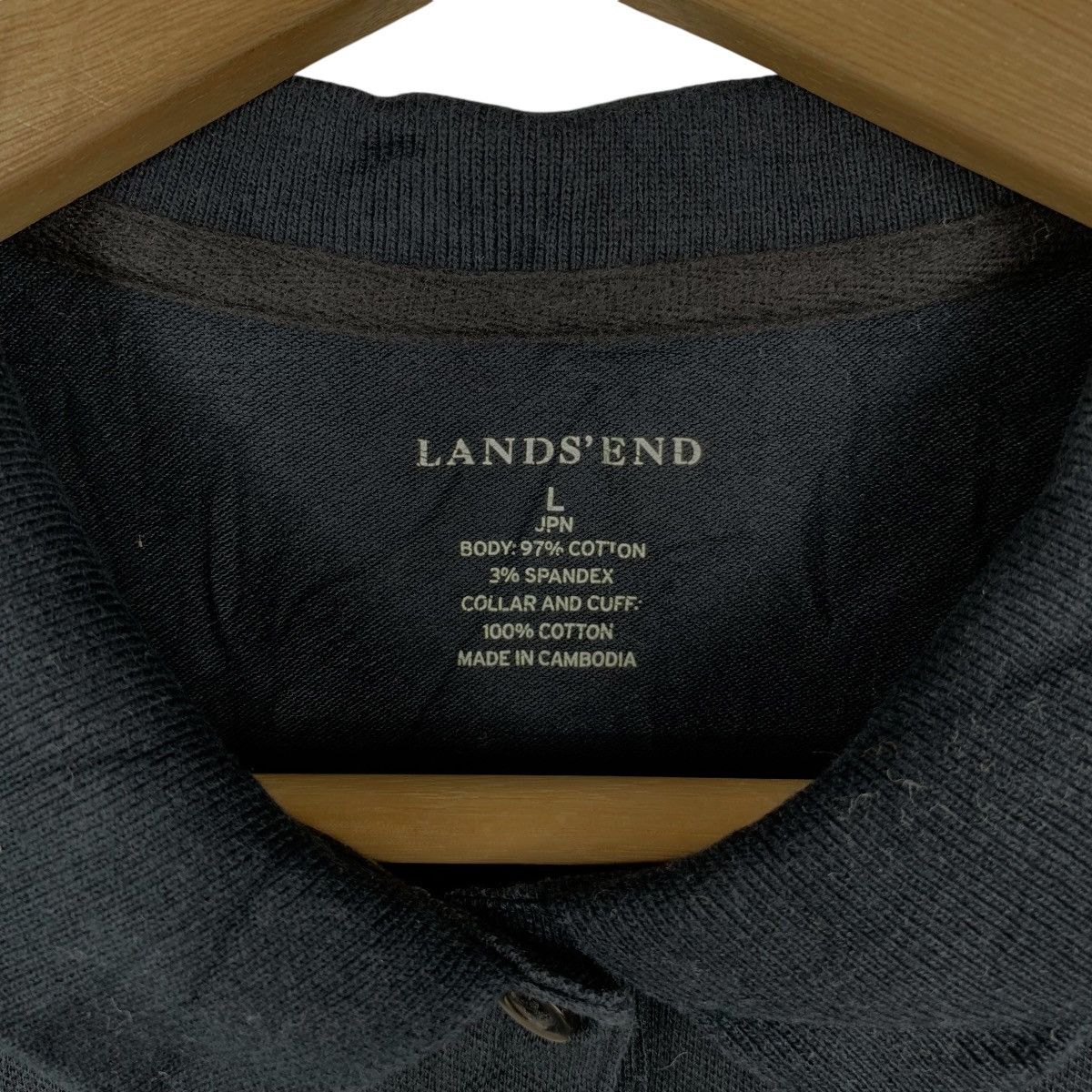 Lands' End Vintage LAND’S END DOLPHIN Embossed Logo Polo Tee Shirt Size L / US 10 / IT 46 - 3 Thumbnail