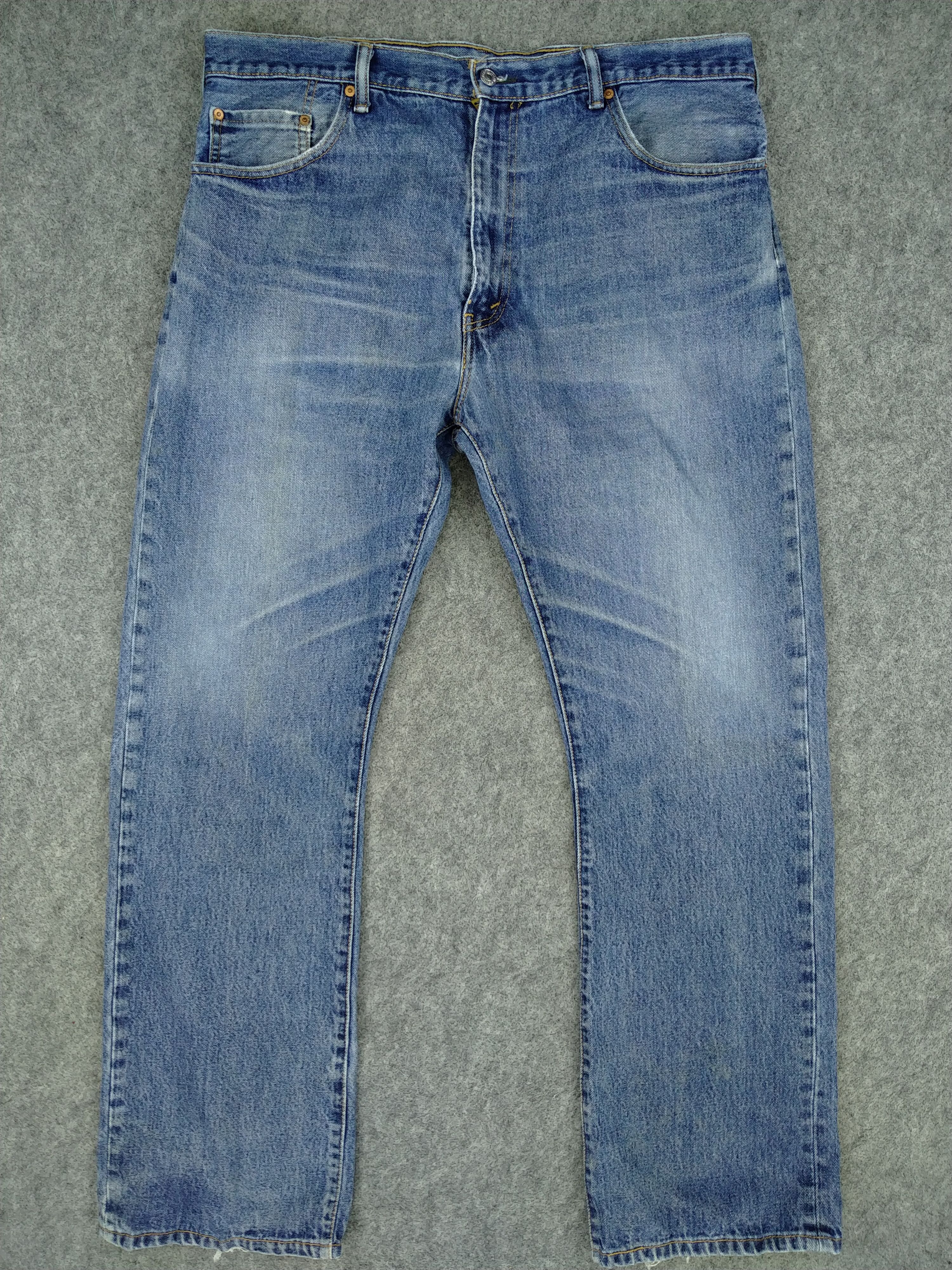 image of Distressed Denim x Hype Faded Blue Vintage Levi's 517 Jeans 39X33 Denim -Jn1036, Men's