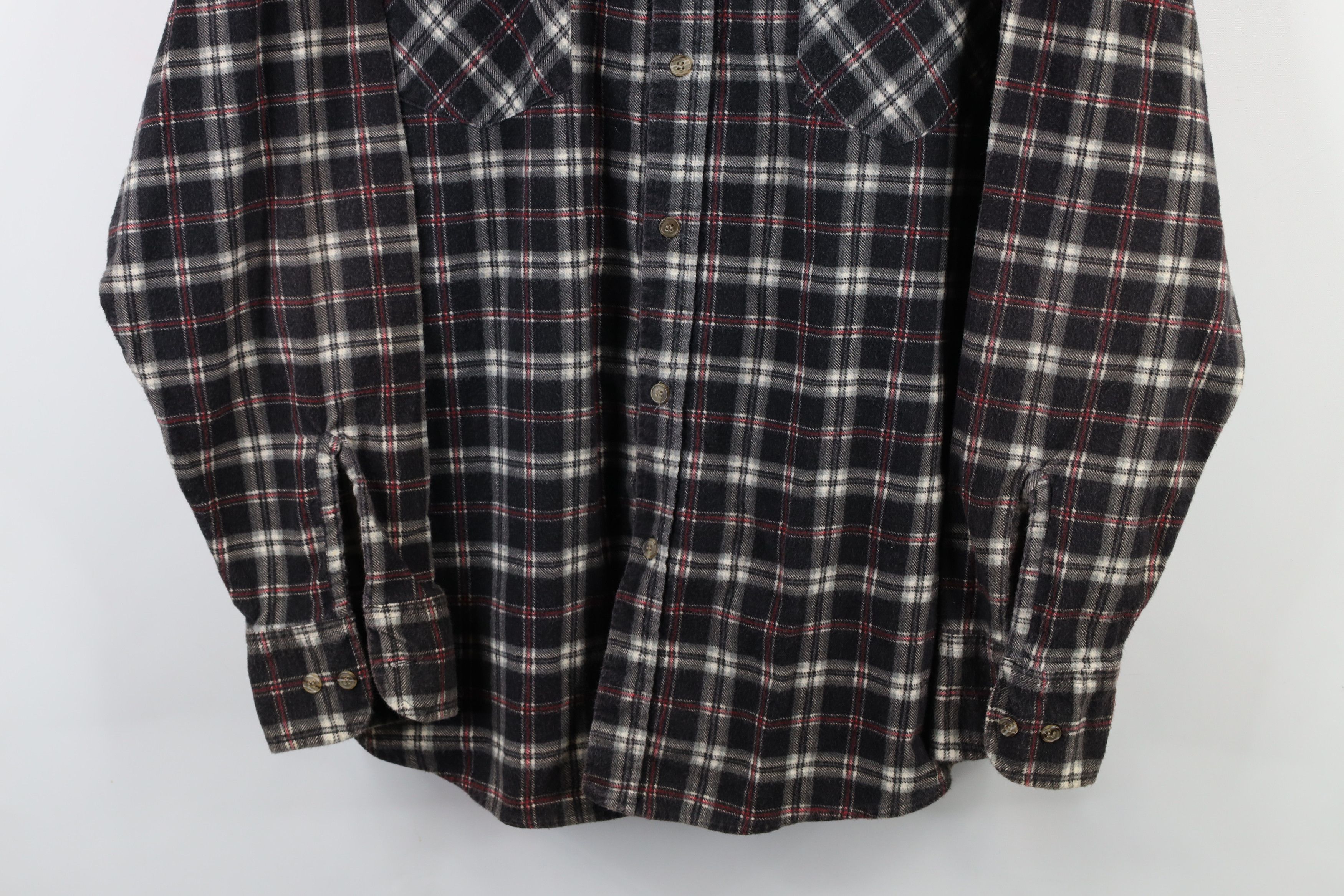 Vintage Vintage 90s Streetwear Collared Button Shirt Black Plaid Size US XL / EU 56 / 4 - 3 Thumbnail