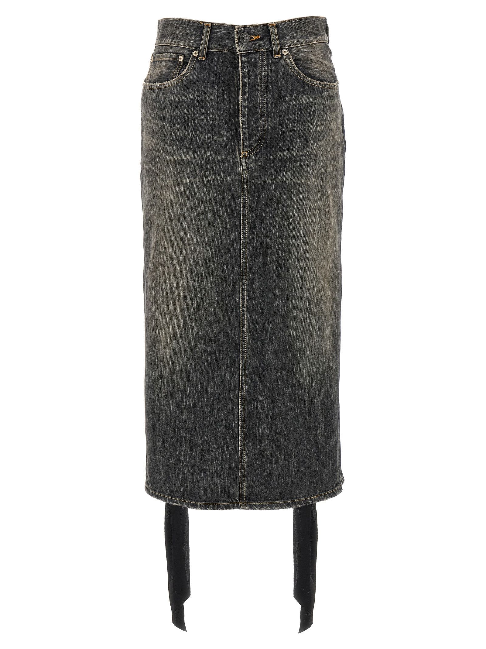 スカート Balenciaga Skirt with laces in smoky grey denim Balenciaga Skirt with laces in smoky grey denim | TheDoubleF