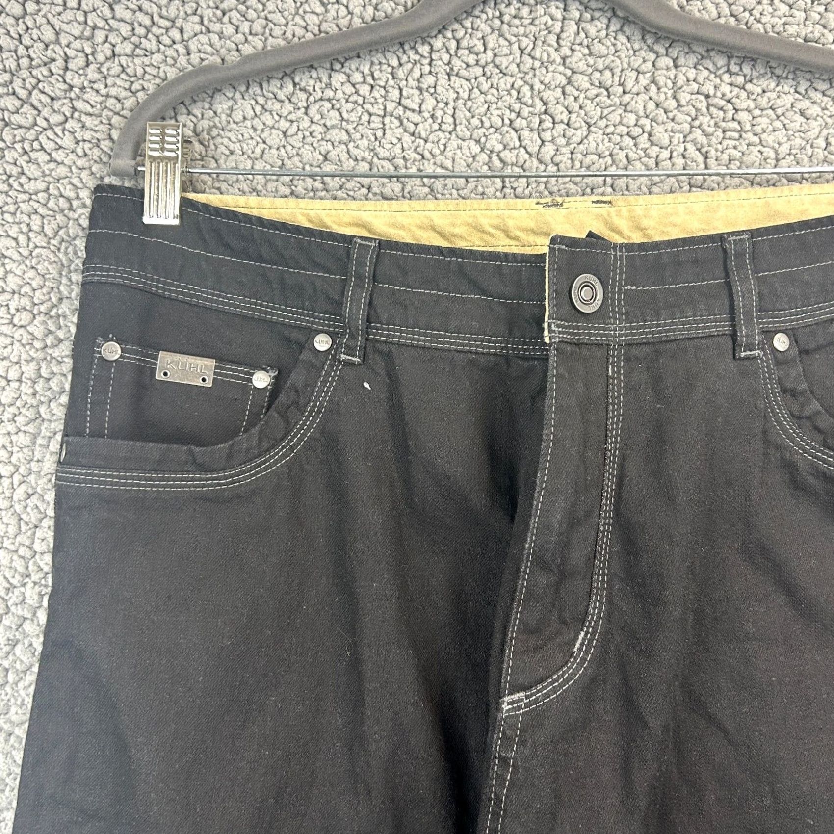 Denime Kühl Riot Jeans Mens 36x32 Black Denim 5-Pocket Straight Regular Fit Pocketless? No, Accents: Logo. Size US 36 / EU 52 - 2 Thumbnail