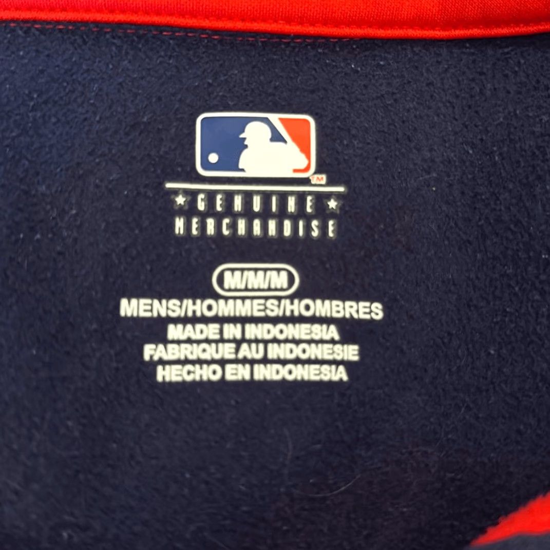 MLB Washington Nationals MLB Authentic Red Blue Quarter Zip Jacket Mens M Medium Size US M / EU 48-50 / 2 - 5 Thumbnail