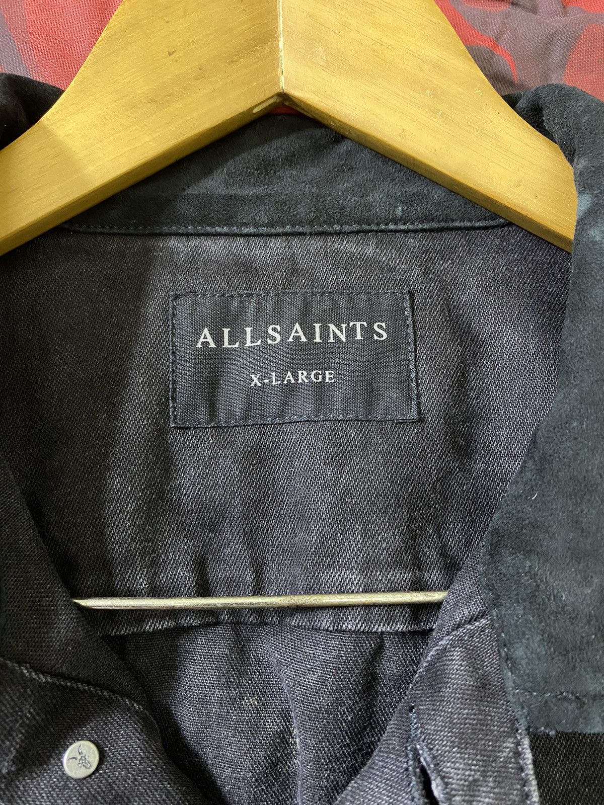 Allsaints Allsaints Black Denim Distressed Jacket Size US XL / EU 56 / 4 - 9 Thumbnail
