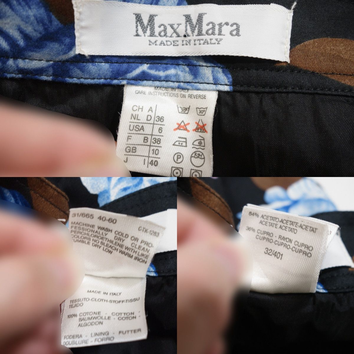 Max Mara Floral Roses Midi Pencil Skirt Vintage Size 27" / US 4 / IT 40 - 5 Thumbnail