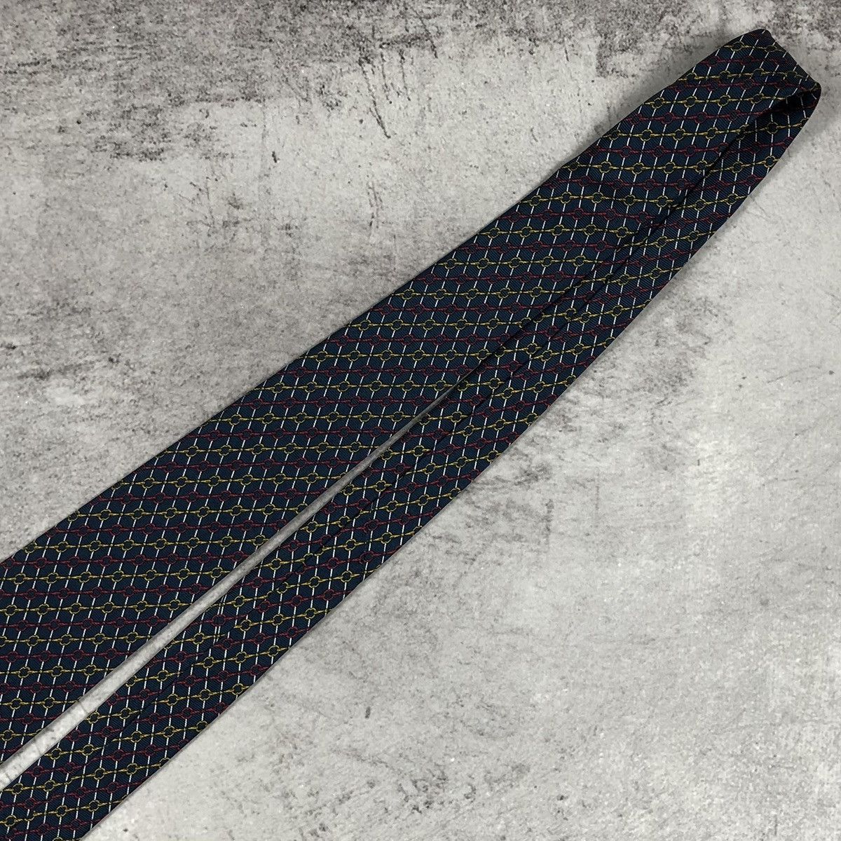 Celine Vintage Celine Paris Silk Tie Chain Link Macadam Pattern Size ONE SIZE - 10 Thumbnail