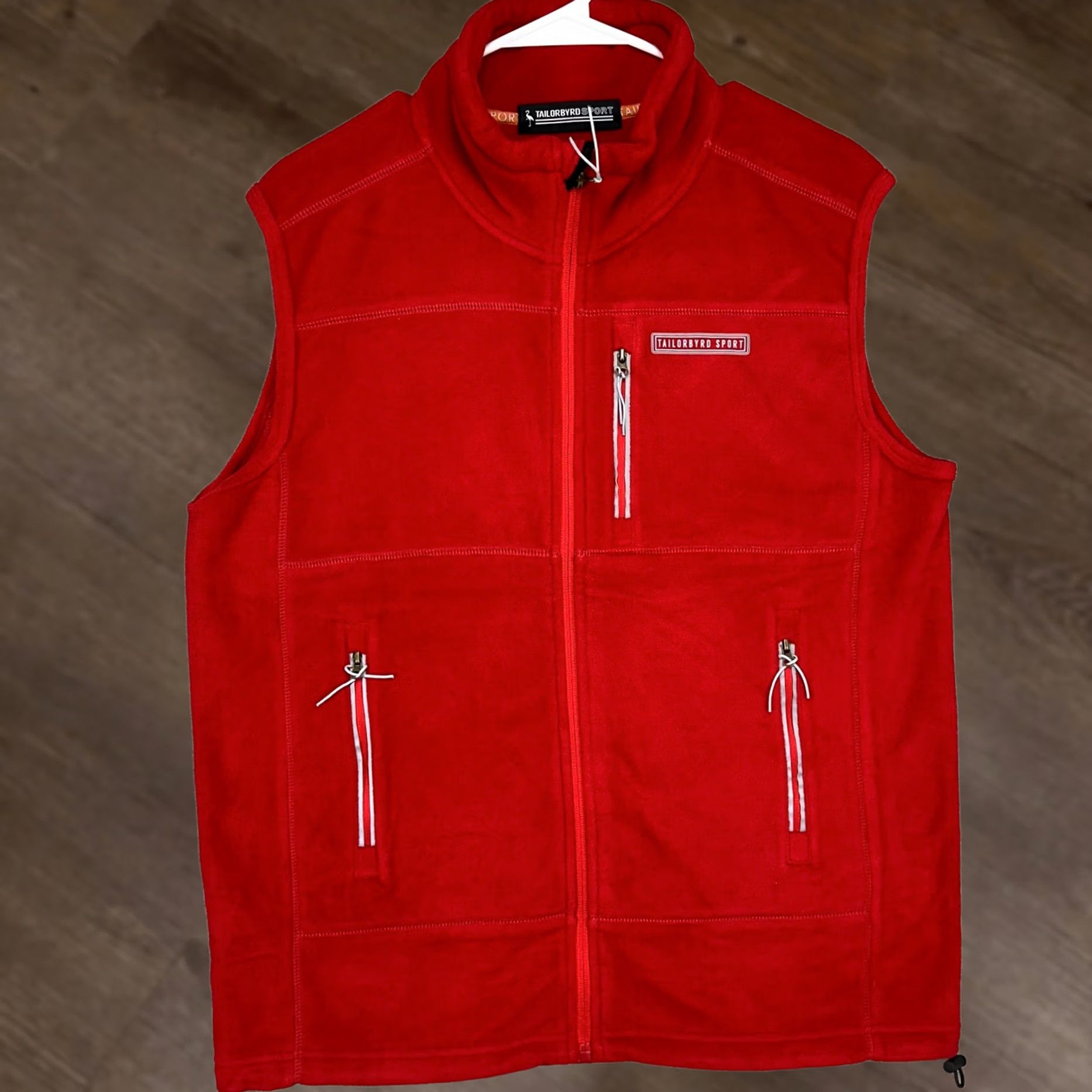 Tailorbyrd TAILORBYRD Vest Mens Fleece Full Zip Red Medium Pockets Logo Outdoor Vintage 2000s? Size US M / EU 48-50 / 2 - 1 Thumbnail