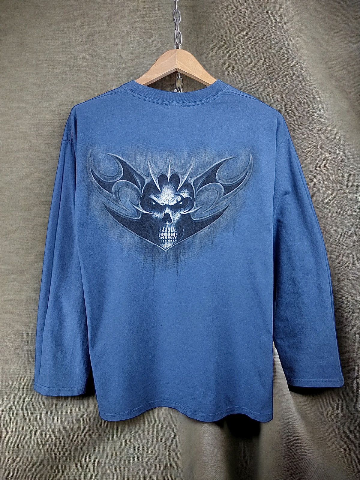 Band Tees Y2K Vintage Death Black Metal Neo Tribal Skull Long Sleeve Size US M / EU 48-50 / 2 - 7 Thumbnail