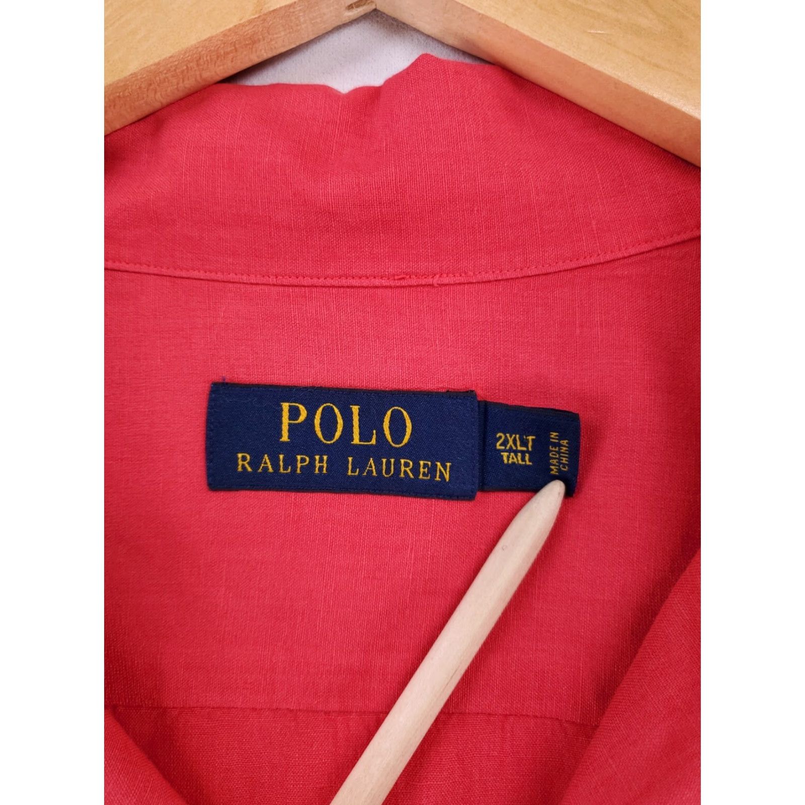 Polo Ralph Lauren Polo Ralph Lauren Silk Linen Blend Button Up Shirt Pink Short Sleeve 2XL Mens T, Big & Tall, 2XL, Pink, Short Sleeve, Shirt, Mens Size US XXL / EU 58 / 5 - 4 Thumbnail
