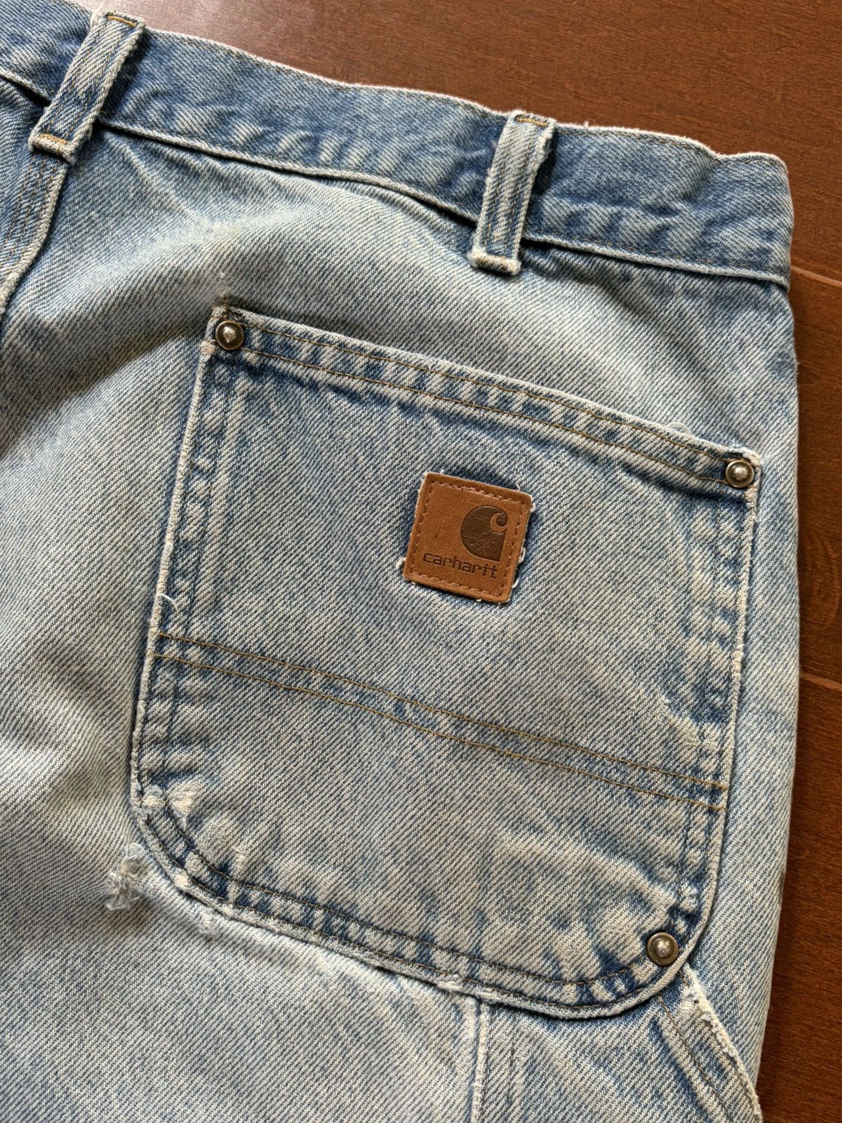 Carhartt Vintage Faded Carhartt Denim Blue Double Knees Size US 36 / EU 52 - 3 Thumbnail