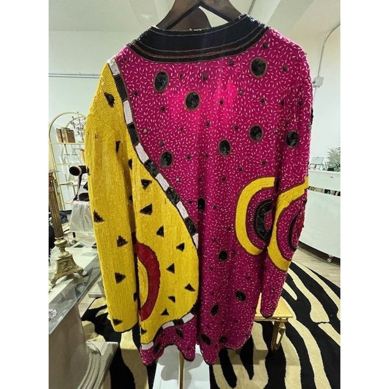 Other Rare Vintage Beaded and Sequin Silk Jacket Size 16 Size XXL / US 16-18 / IT 52-54 - 6 Thumbnail