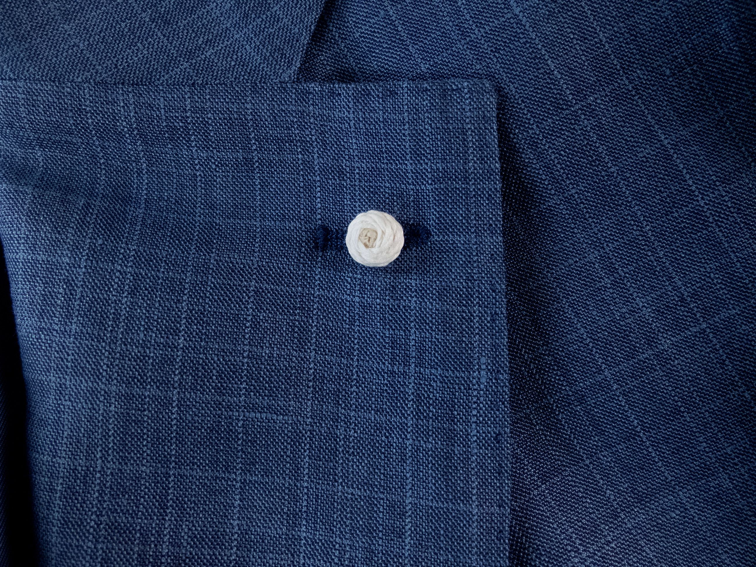 Luigi Bianchi LUIGI BIANCHI SARTORIA blue linen wool silk sportcoat 44 Size 44R - 8 Thumbnail