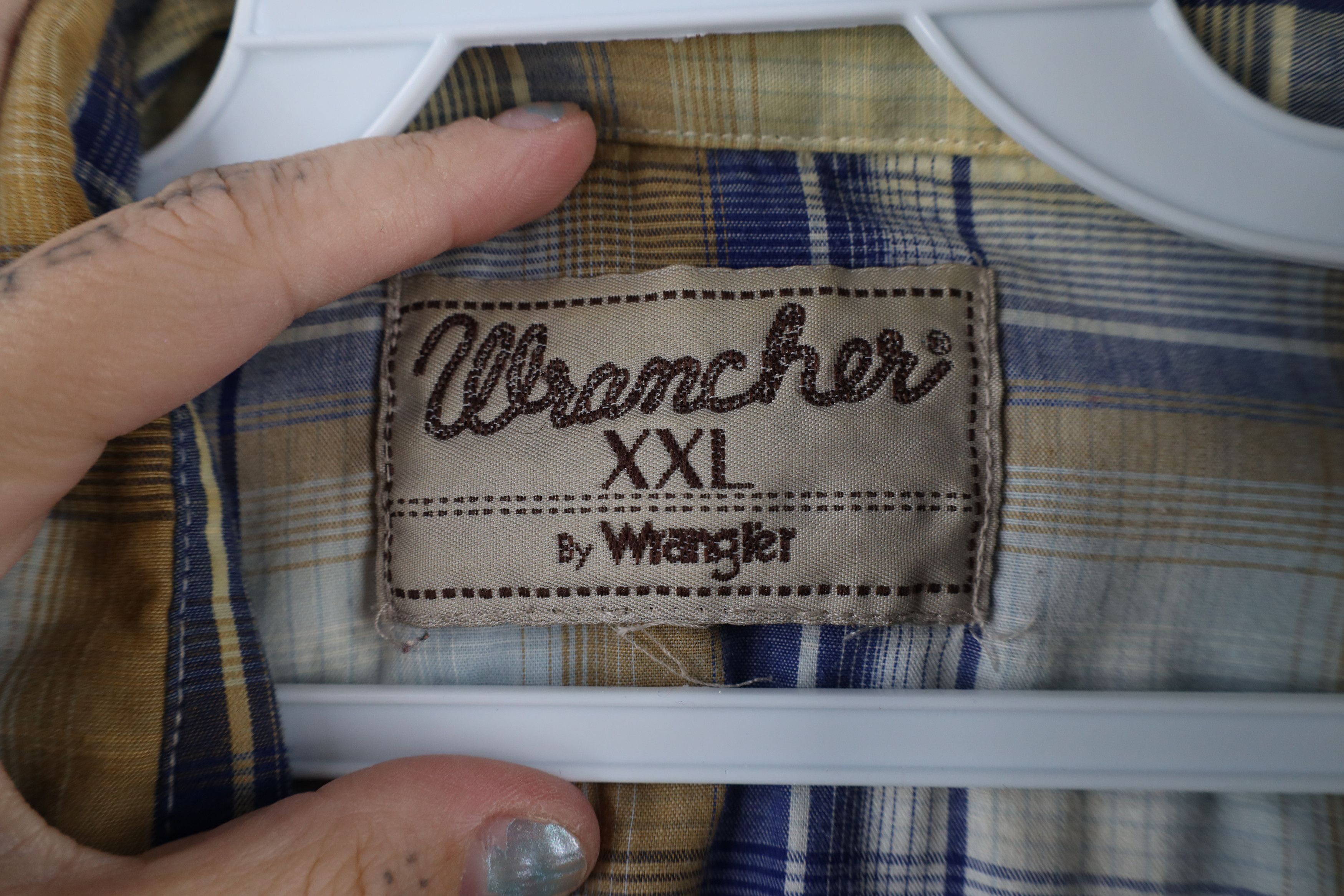 Vintage × Wrangler Vintage 90s Wrangler Rodeo Wrancher Snap Button Shirt Plaid Size US XXL / EU 58 / 5 - 6 Thumbnail