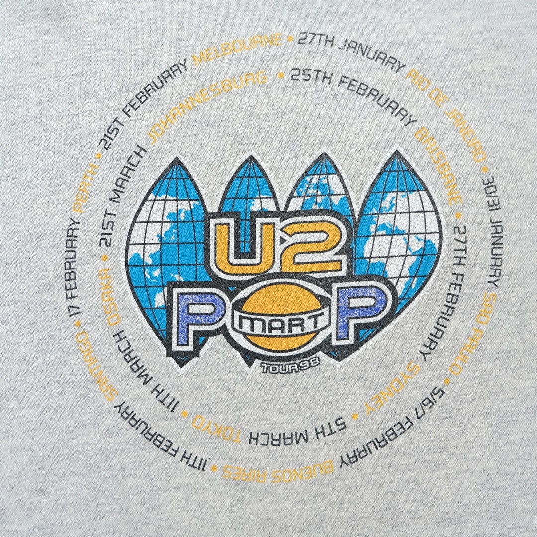 Vintage 1997 U2 Pop Mart Tour Grey Tee - Unisex Size US M / EU 48-50 / 2 - 7 Thumbnail