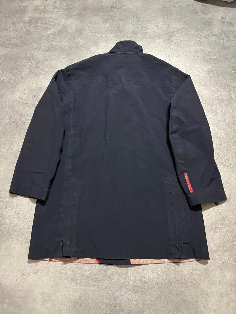 Prada × Vintage 2000s Prada Navy Windbreaker Long Jacket Size US L / EU 52-54 / 3 - 4 Thumbnail