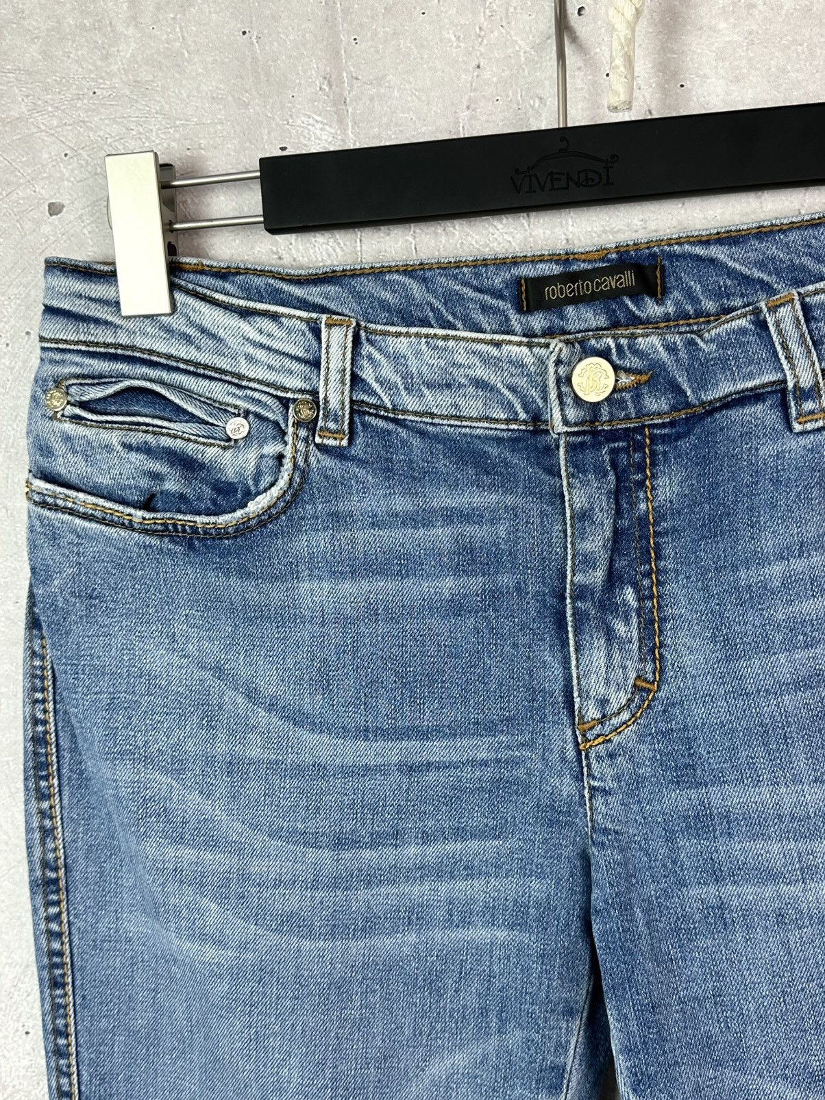 Roberto Cavalli Vintage Roberto Cavalli Blue Washed Cotton Women’s Jeans Size 32" / US 10 / IT 46 - 5 Thumbnail