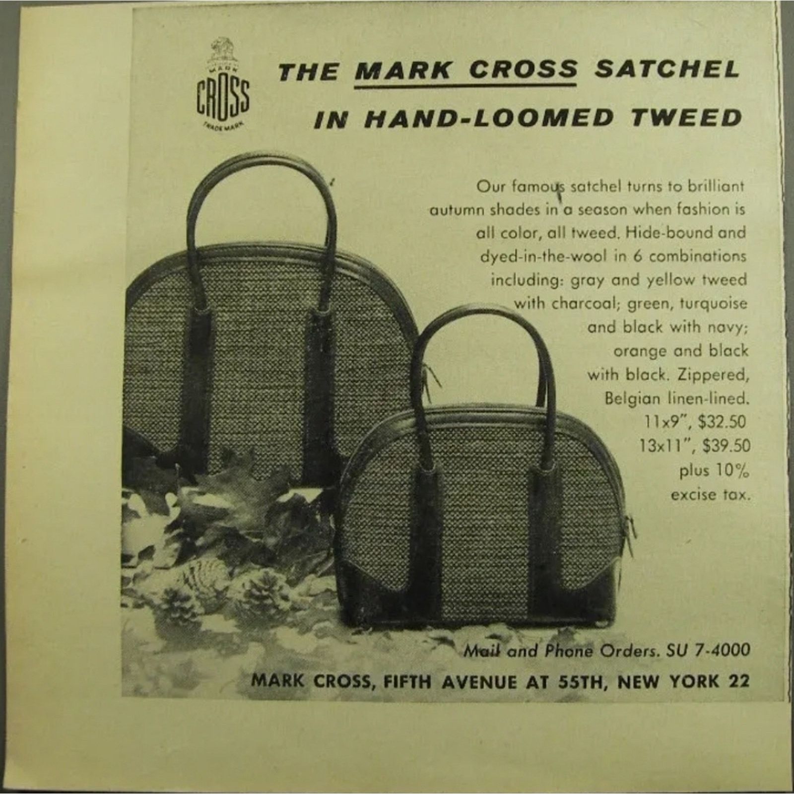Mark Cross Vintage 50s Mark Cross Satchel in Green Hand-Loomed Tweed Size ONE SIZE - 8 Thumbnail