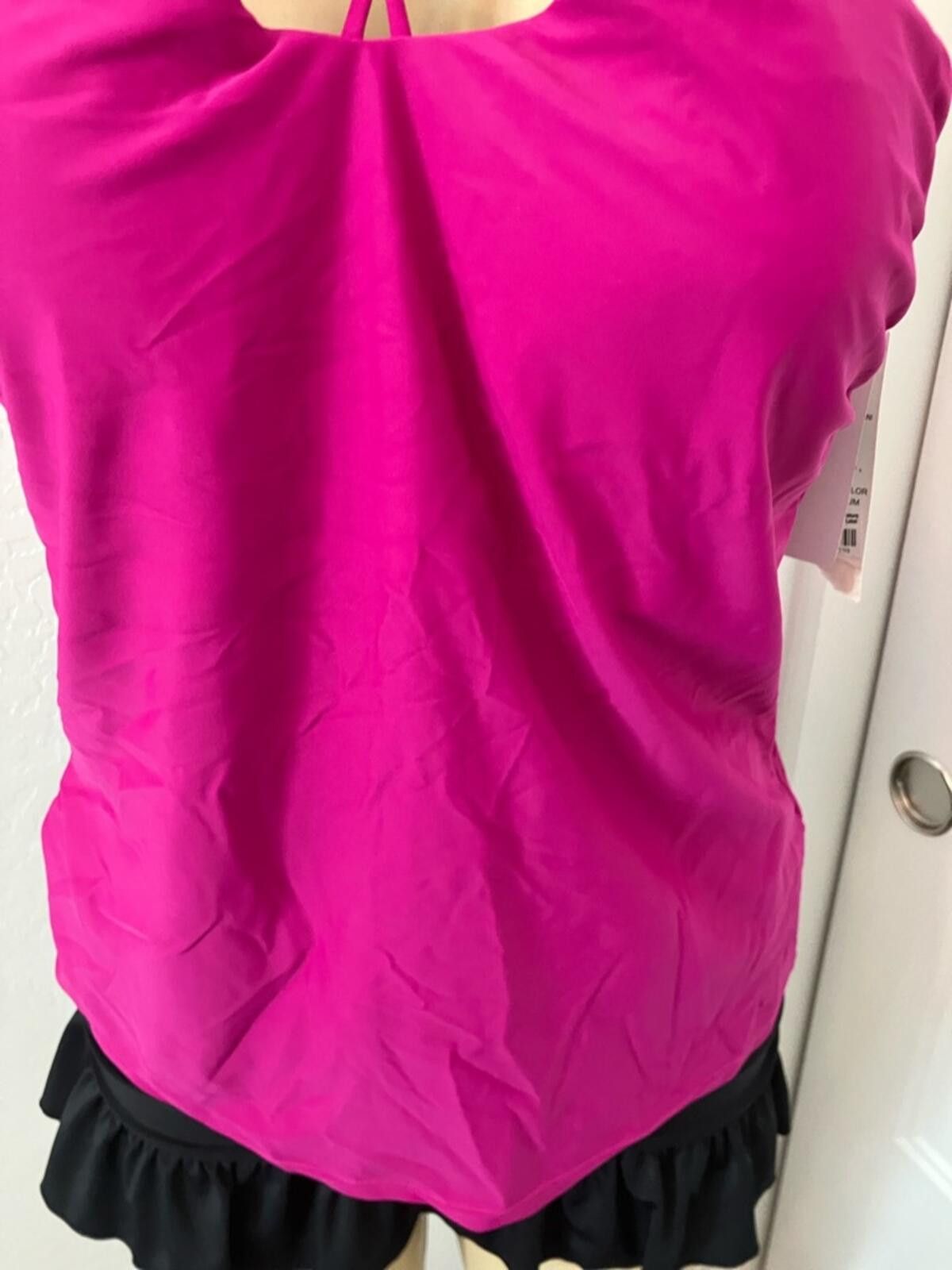 Other Island Escape Strappy Halter Tankini Top - Fuchsia Size ONE SIZE - 4 Thumbnail