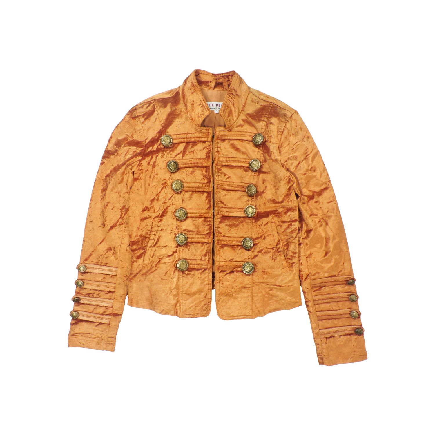 Free People FREE PEOPLE NAPOLEON VELVET MILITARY JACKET BLAZER Size XS / US 0-2 / IT 36-38 - 1 Thumbnail