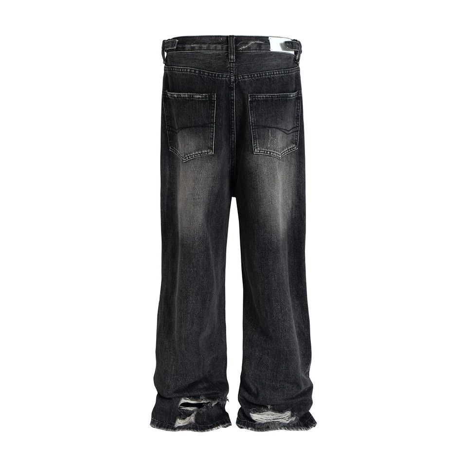 Vintage Distressed Ripped hole baggyJeans Size US 32 / EU 48 - 2 Thumbnail