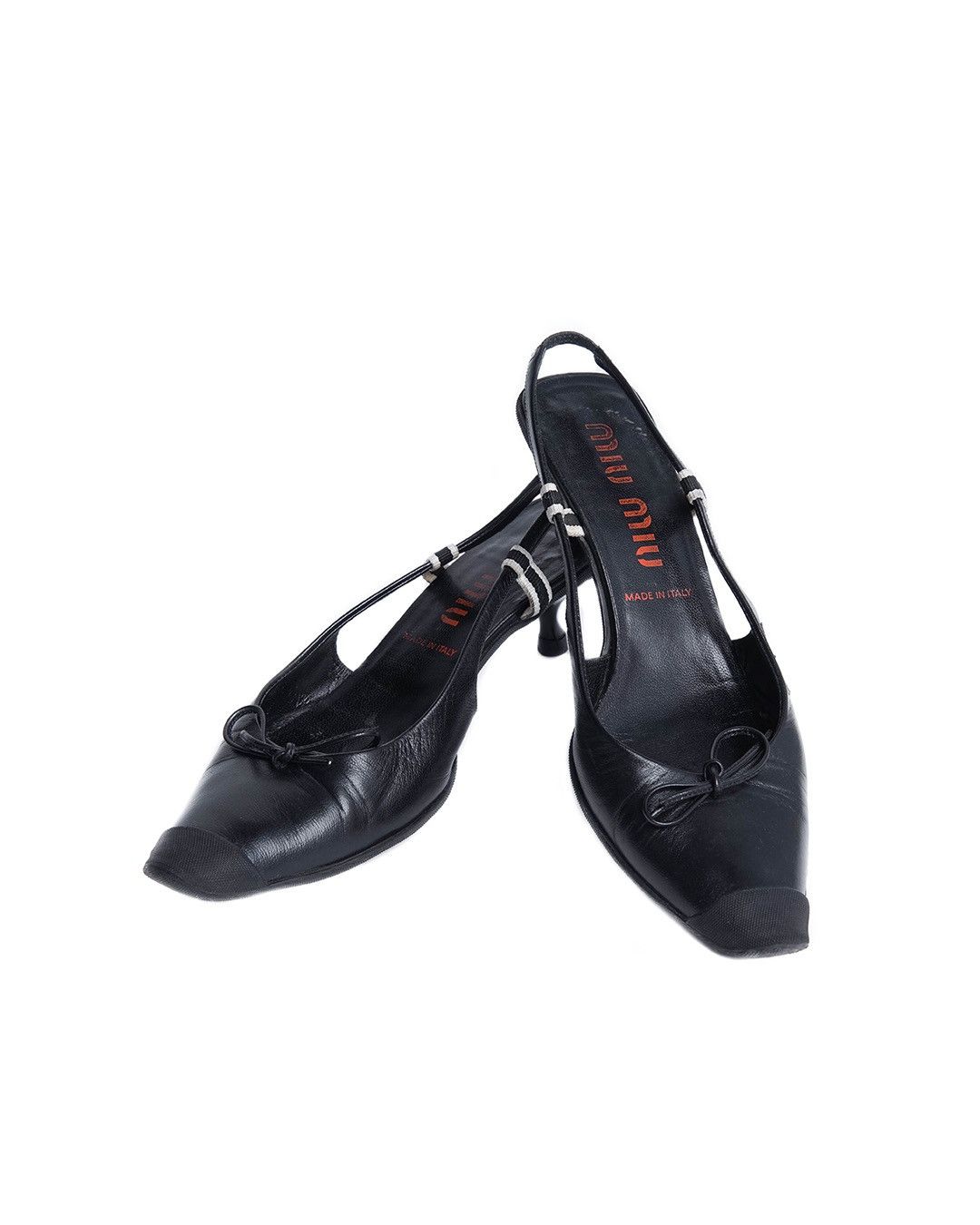 Miu Miu Miu Miu S/S2000 Leather Mules in Black Size US 7.5 / IT 37.5 - 2 Thumbnail