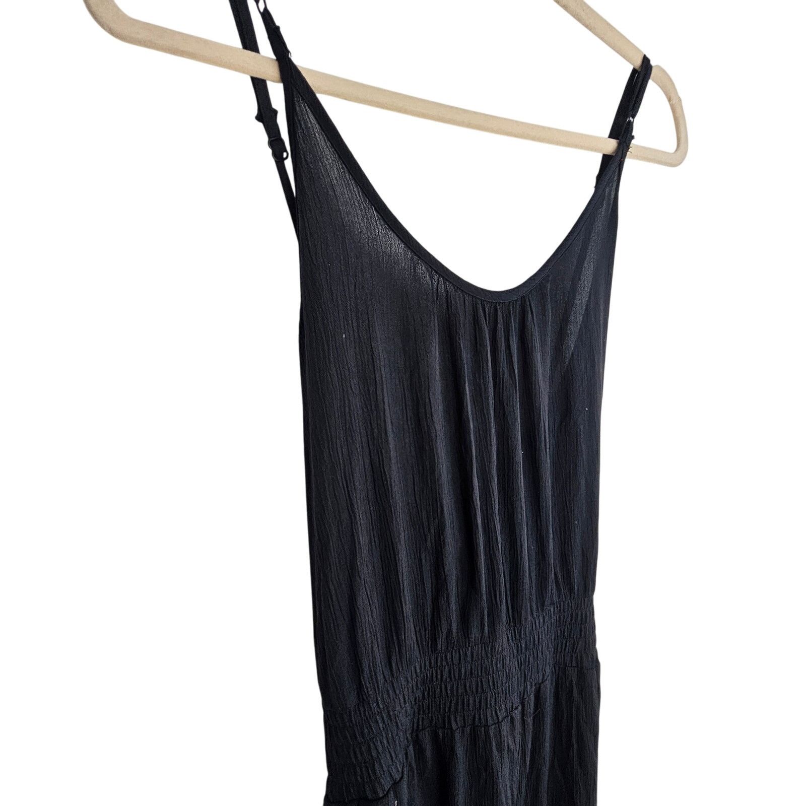 Prana Prana Fernie Wide Leg Jumpsuit L Black Minimalist Stretch Size 38" / US 16 / IT 52 - 8 Thumbnail