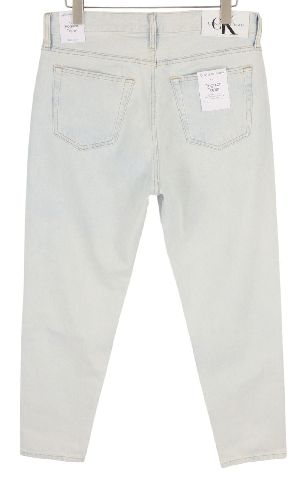 Calvin Klein REGULAR TAPER W33/L30 Light Blue Washed Zip Fly Denim 85325 Size US 33 - 2 Thumbnail