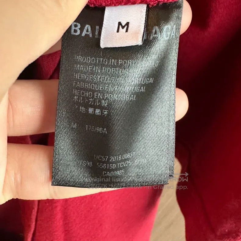 Balenciaga Balenciaga Burgundy small logo short-sleeved T-shirt Size US M / EU 48-50 / 2 - 5 Thumbnail