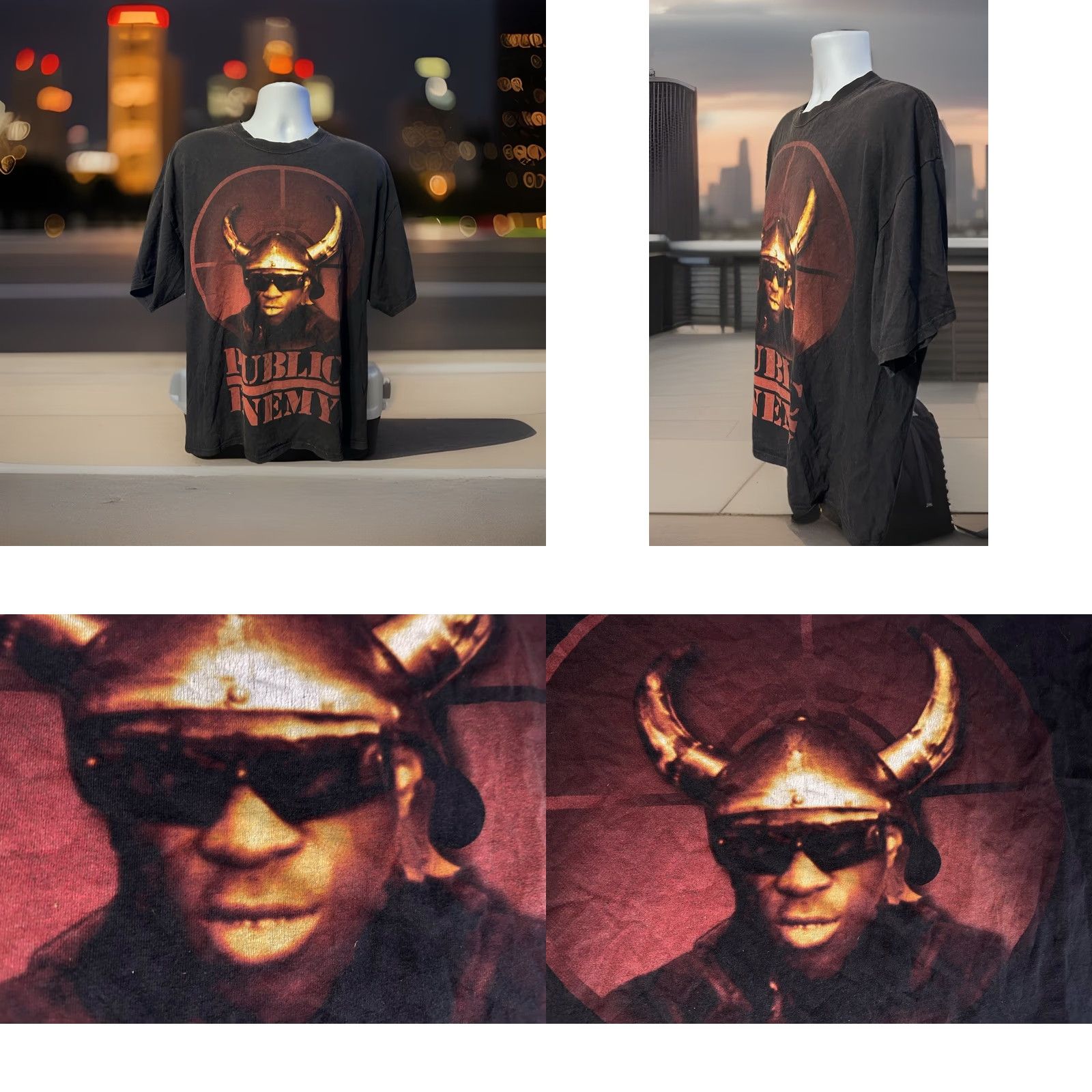 Vintage VINTAGE Public Enemy Flavor Flav Shirt Men 2XL Black Short Sleeve Viking Hat 2009 Size US XXL / EU 58 / 5 - 8 Thumbnail