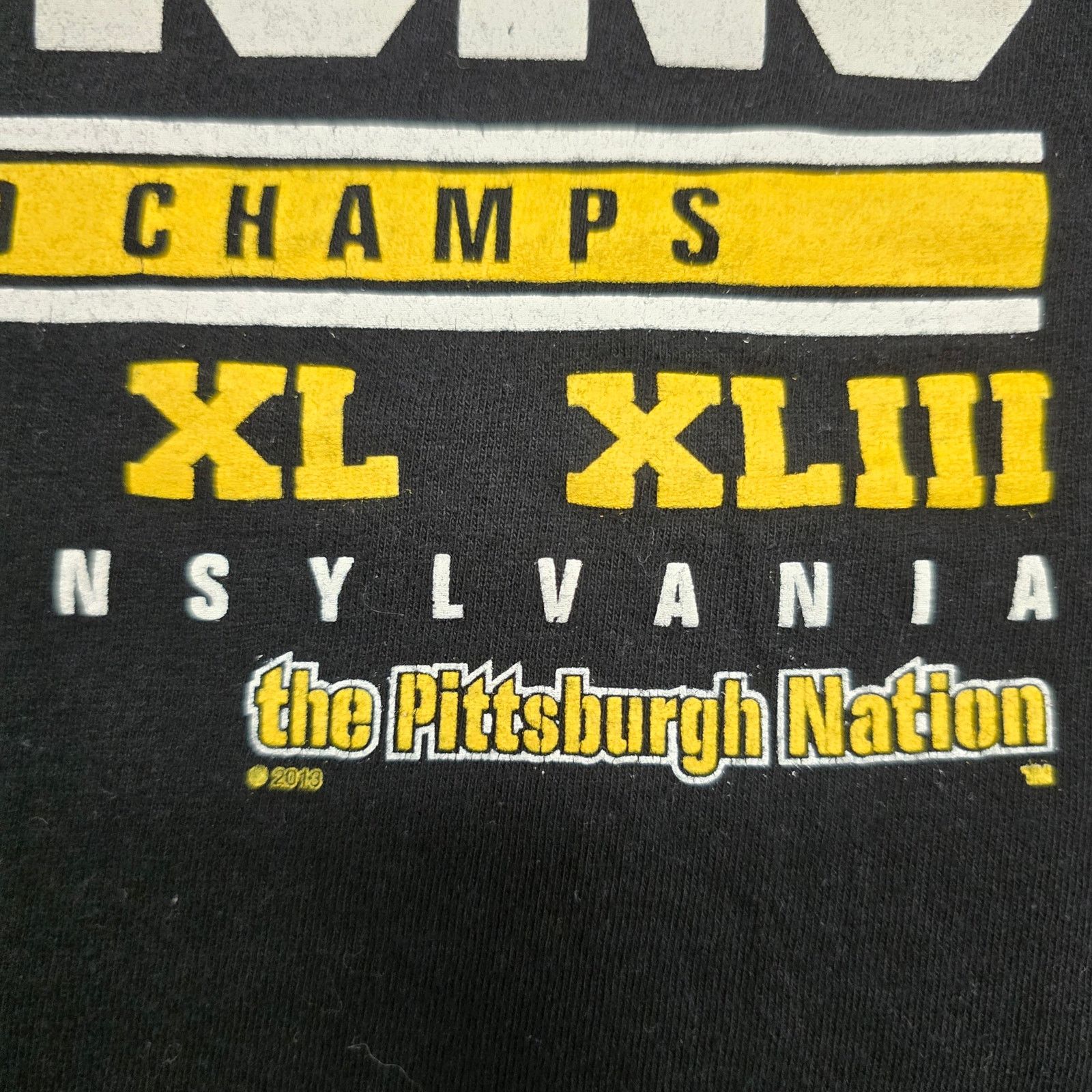 Vintage Pittsburgh Steelers 6X World Champs L Black Football Tee Size US L / EU 52-54 / 3 - 3 Thumbnail