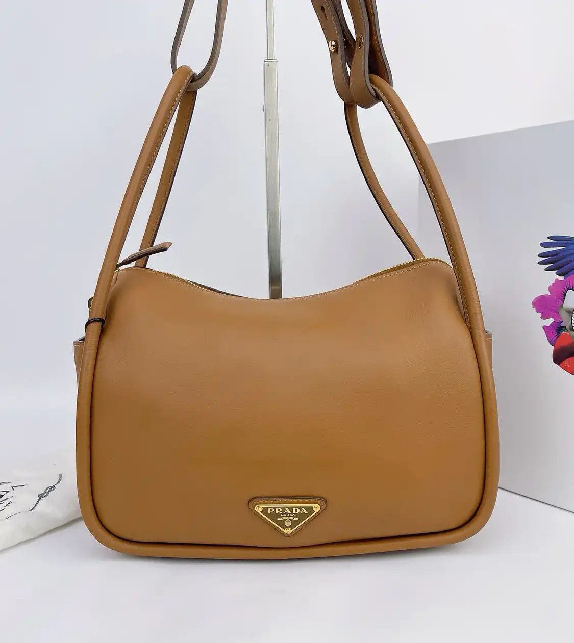 Prada PRADA Darling brown cowhide leather logo shoulder bag Size ONE SIZE - 1 Thumbnail