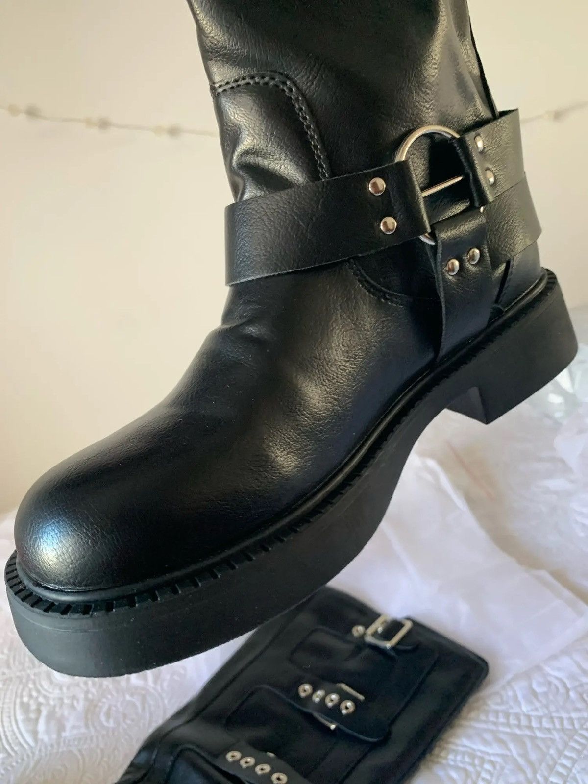 Other Women’s Biker Boots Gothic Medium Heel Motorcycle style Size US 7 / IT 37 - 9 Thumbnail