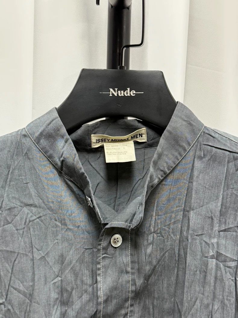 Issey Miyake Issey miyake Striped pleated stand-up collar shirt 2502-Nex Size US L / EU 52-54 / 3 - 5 Thumbnail