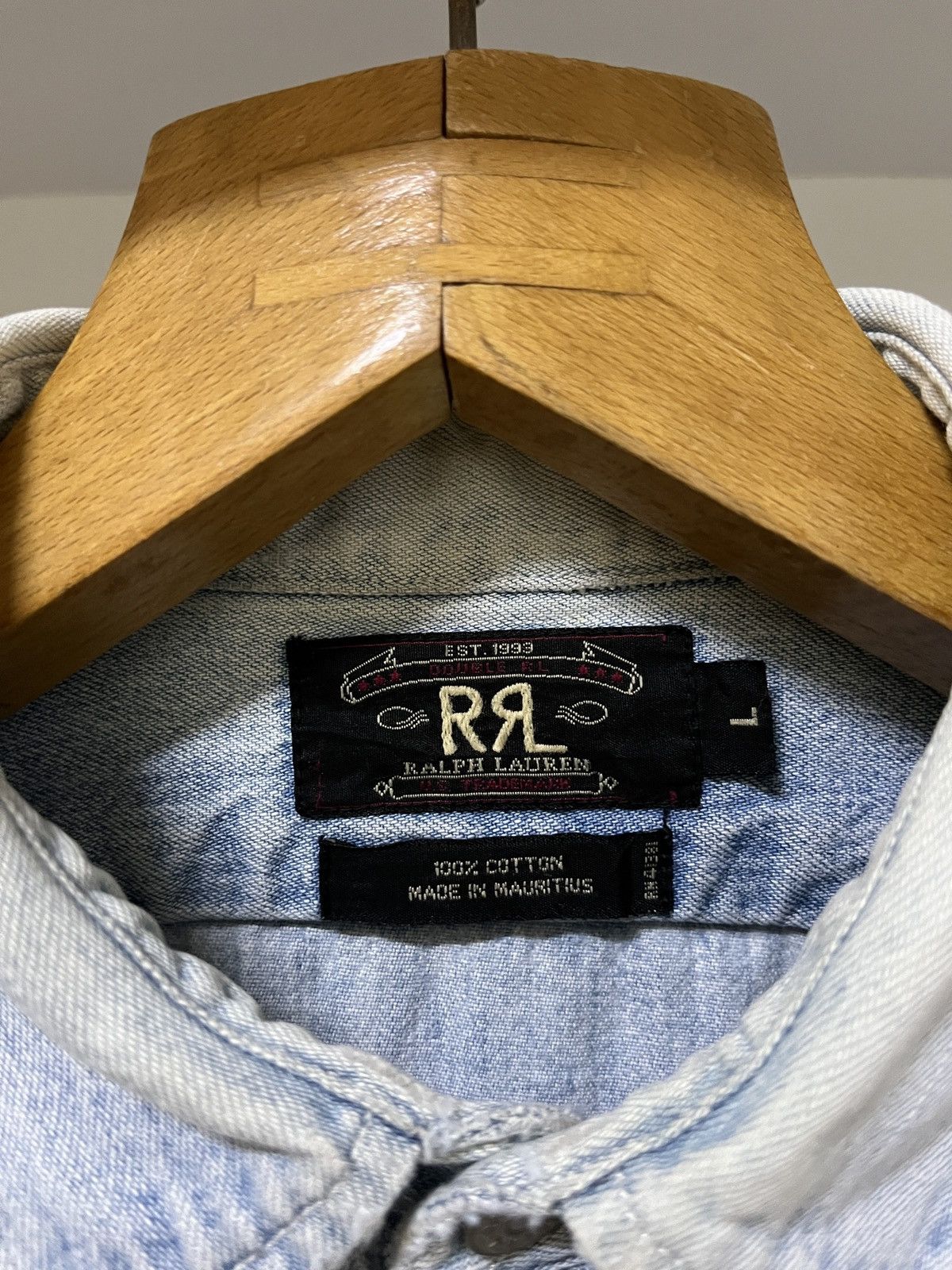 RRL Ralph Lauren RRL Ralph Lauren Denim Shirt Size US L / EU 52-54 / 3 - 3 Thumbnail