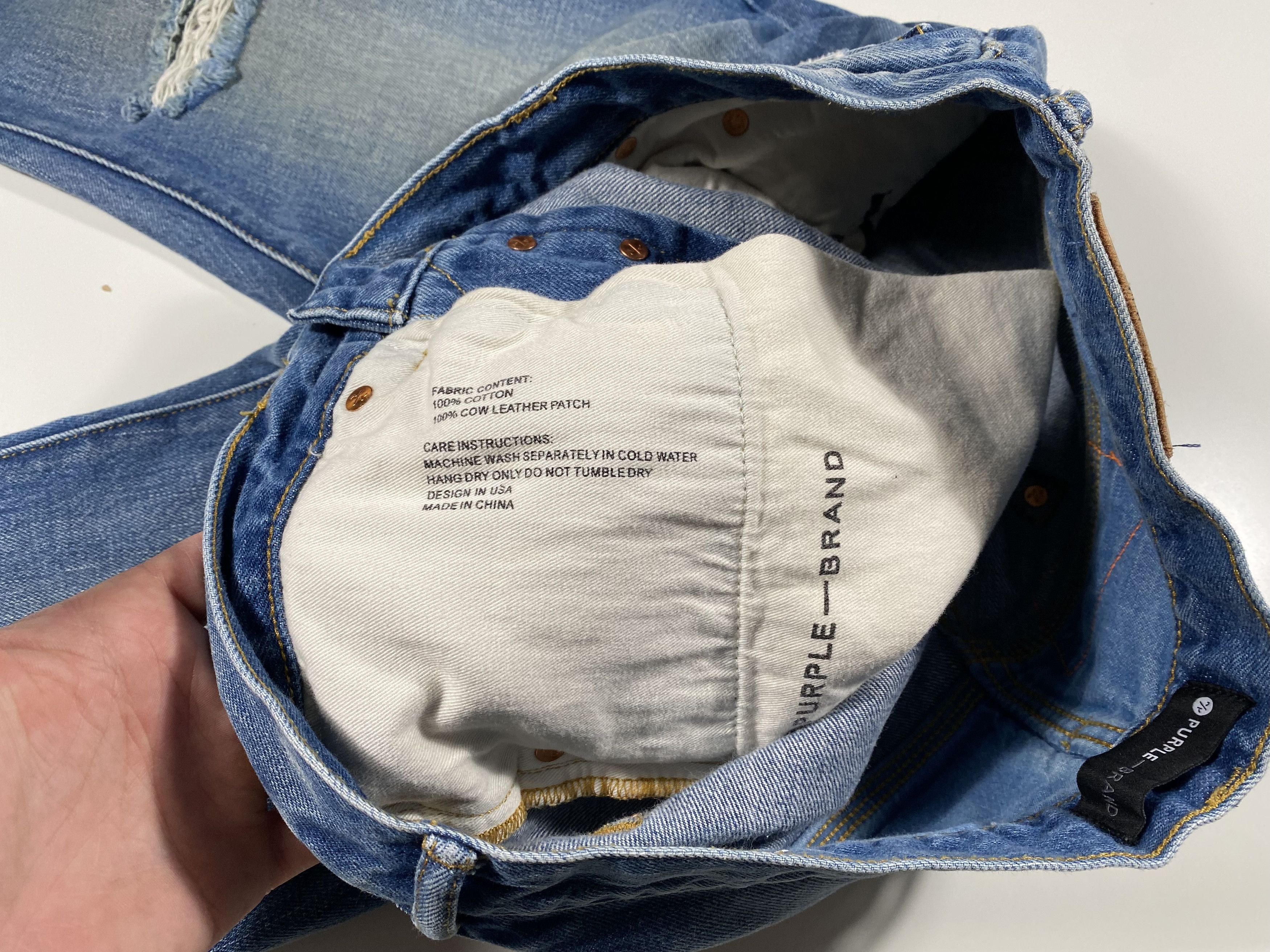 Purple Brand Purple Brand P-003 - Indigo Vintage Distressed crop 32x23 Size US 32 / EU 48 - 4 Thumbnail