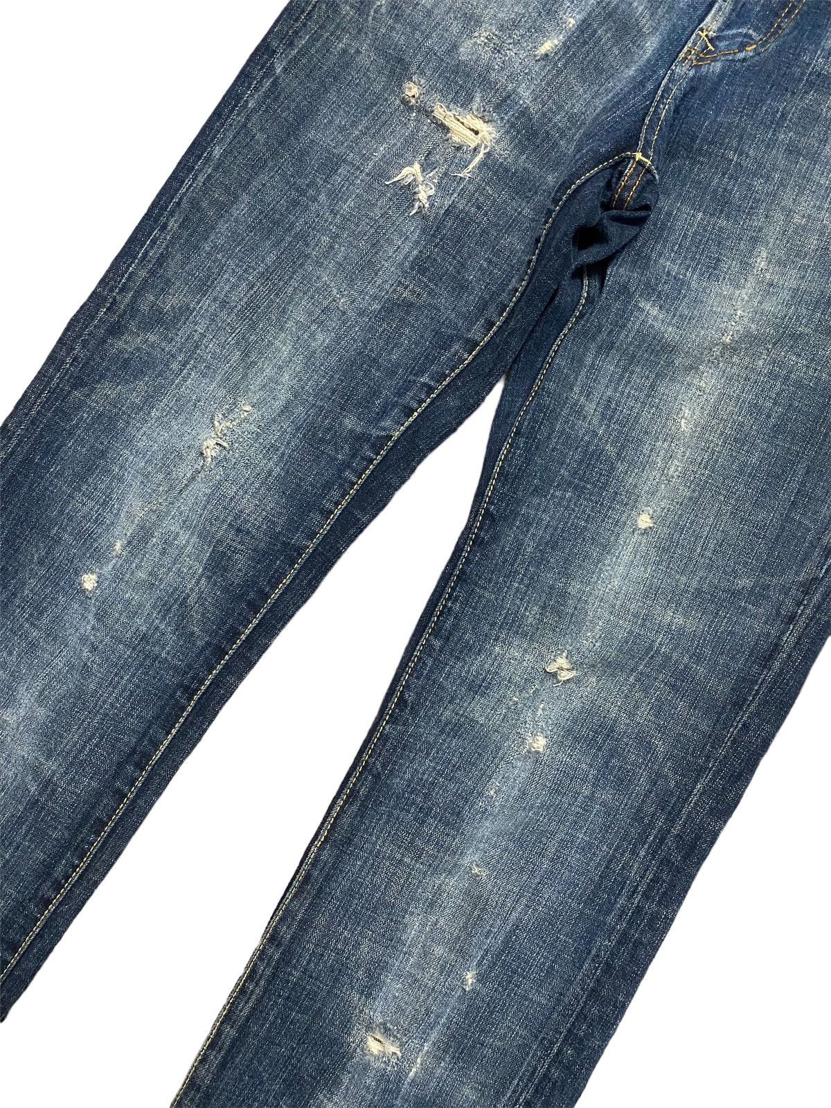 Japanese Brand Navy Produce Distressed Denim Faded Japanese Jeans Size US 29 - 2 Thumbnail
