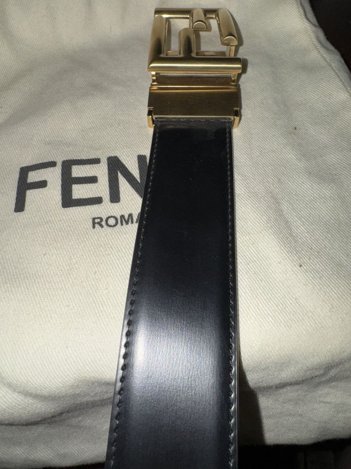 Fendi Fendi Roma Men's Leather Belt Reversible Size 30 - 2 Thumbnail