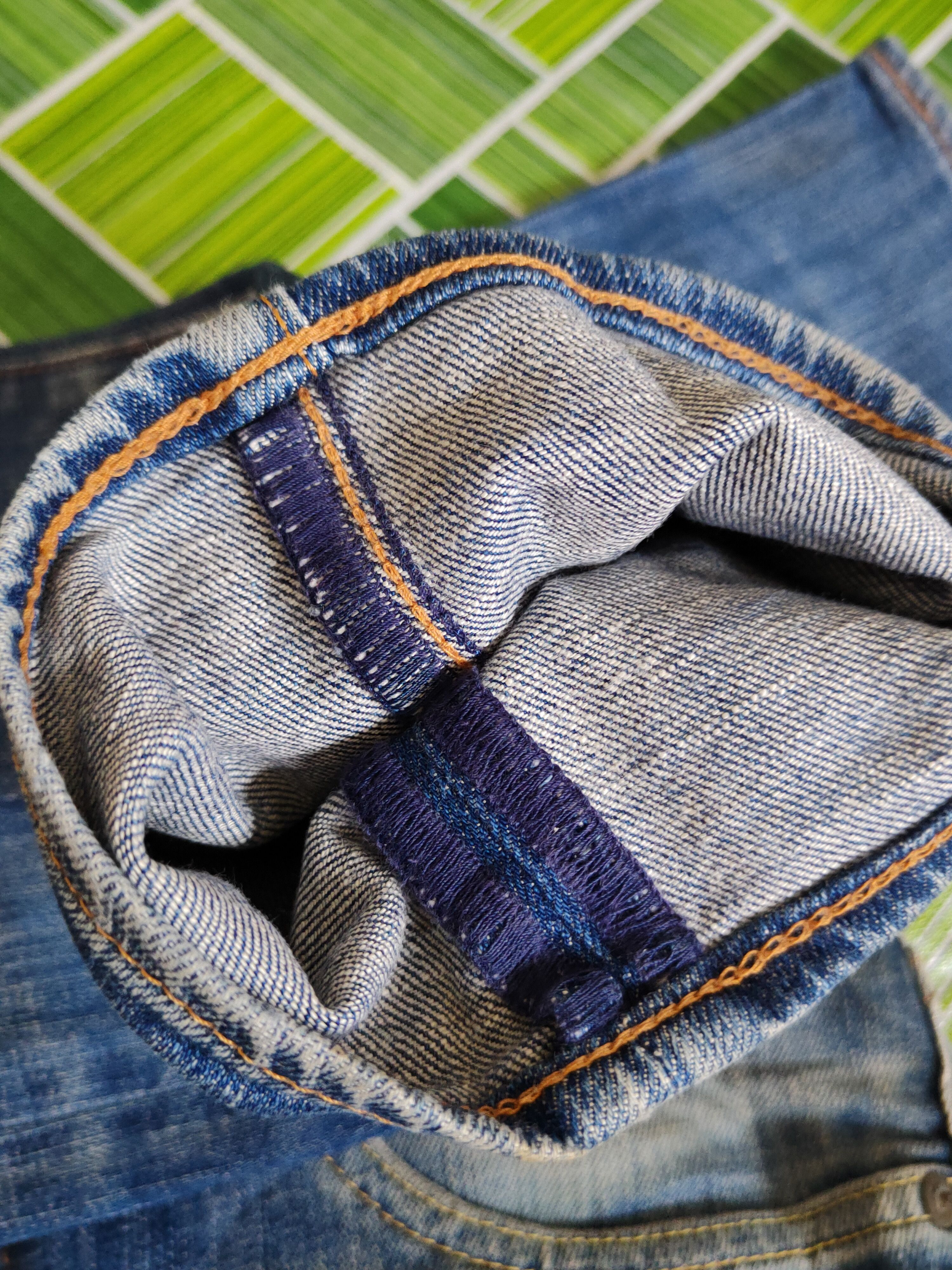 Japanese Brand Levi's Blue Faded Distressed Ripped Skinny Jeans #S1832 Size US 33 - 14 Thumbnail