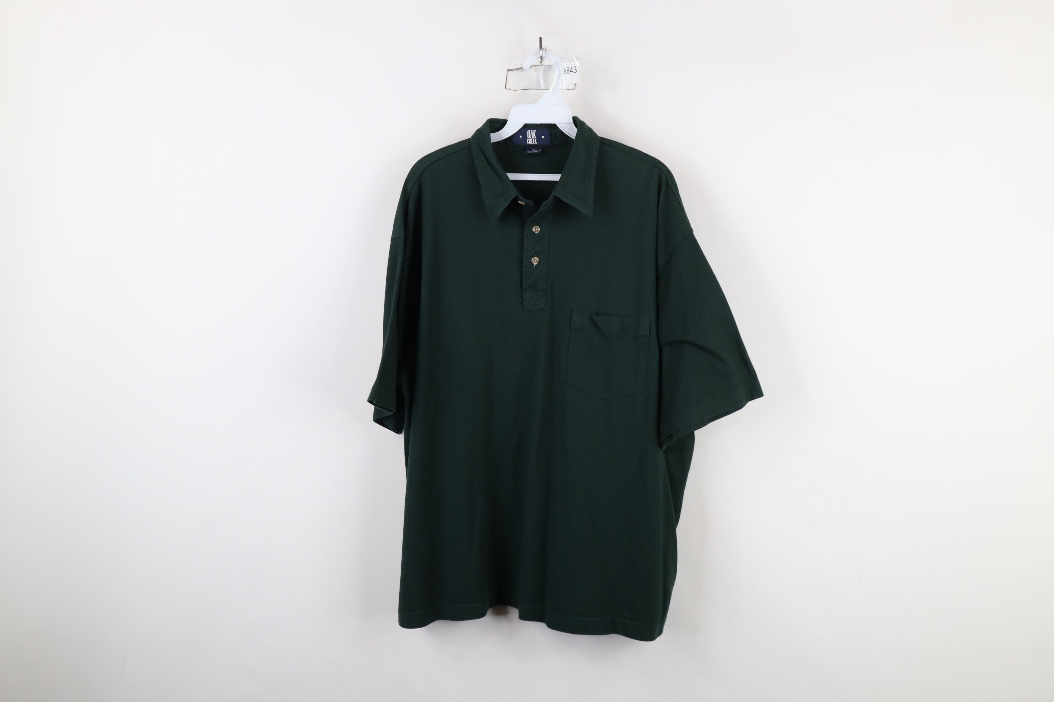 Vintage Vintage 90s Streetwear Blank Knit Collared Polo Shirt Green Size US XL / EU 56 / 4 - 1 Thumbnail